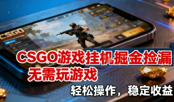 CSGO游戏挂G掘金捡漏,不需要玩游戏,操作简单,收益稳定【揭秘】