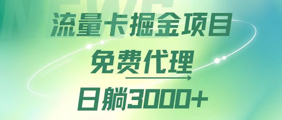 （12321期）流量卡掘金代理，日躺赚3000+，变现暴力，多种推广途径-聊项目