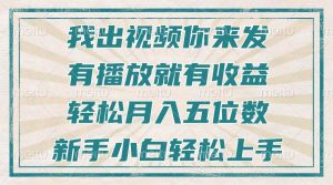 （13667期）不剪辑不直播不露脸，有播放就有收益，轻松月入五位数，新手小白轻松上手-聊项目