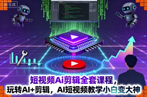 短视频Ai剪辑全套课程，玩转AI+剪辑，AI短视频教学小白变大神-聊项目