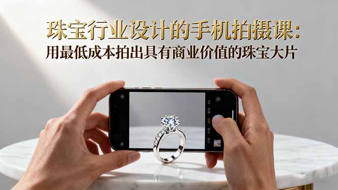 珠宝行业设计的手机拍摄课：用最低成本拍出具有商业价值的珠宝大片！-聊项目