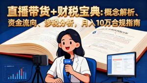 直播带货+财税宝典:概念解析、资金流向、涉税分析,月入10万合规指南-聊项目