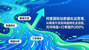 阿里国际站数据化运营课-11月，从精准引流到询盘转化全流程，月均询盘+订单提升200%-聊项目