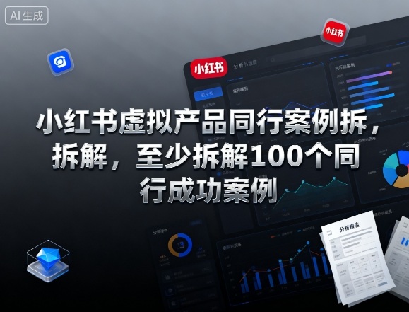 小红书虚拟产品同行案例拆解，至少拆解100个同行成功案例(完结)-聊项目