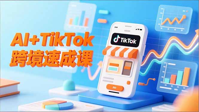 AI+TikTok跨境速成课，智能翻译、店铺定位、流程拆解，7天高效上线运营-聊项目