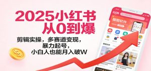 2025小红书从0到爆：剪辑实操，多赛道变现，暴力起号，零基础也能月入破W-聊项目