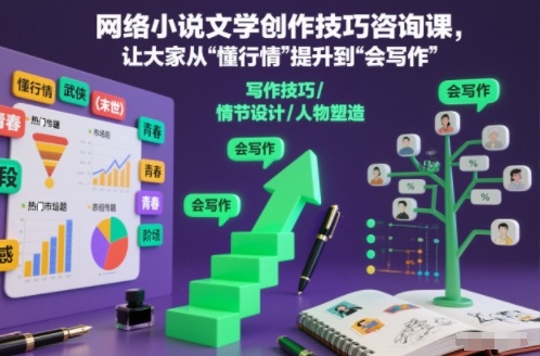 网络小说文学创作技巧咨询课，让大家从“懂行情”提升到”会写作”的高度-聊项目