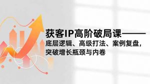 获客IP高阶破局课，底层逻辑、高级打法、案例复盘，突破增长瓶颈与内卷-聊项目