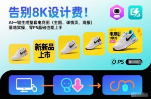 告别8K设计费！AI一键生成整套电商图(主图、详情页、海报)落地实操，零PS基础也能上手-聊项目