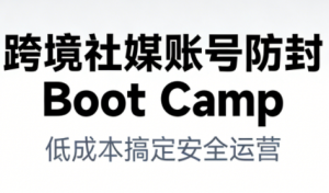 跨境社媒账号防封Boot Camp，低成本搞定社媒账号安全与长期运营-聊项目