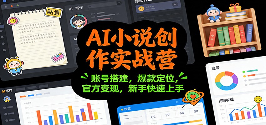 AI小说创作实战营：账号搭建，爆款定位，官方变现，新手快速上手-聊项目