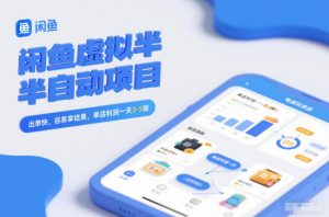 闲鱼虚拟半自动项目，出单快，容易拿结果，单店利润一天3-5张-聊项目