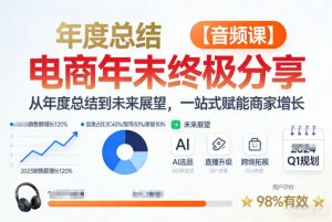 电商年未终极分享，从年度总结到未来展望，一站式赋能商家增长【音频课】-聊项目