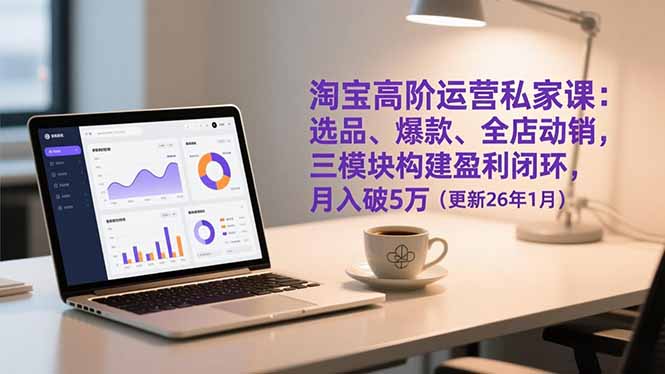 淘宝高阶运营私家课：选品、爆款、全店动销，三模块构建盈利闭环，月入破5万(更新26年1月-聊项目
