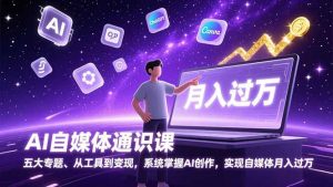 AI自媒体通识课,五大专题、从工具到变现,系统掌握AI创作,实现自媒体月入过万-聊项目