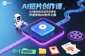 AI短片创作课，从0基础到实战项目落地，开启你的AI创作之路-聊项目