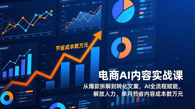 电商AI内容实战课，从爆款拆解到转化文案，AI全流程赋能，解放人力，单月节省内容成本数万元-聊项目