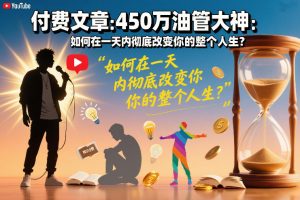 付费文章:450万油管大神:如何在一天内彻底改变你的整个人生?-聊项目
