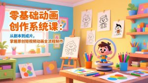 零基础动画创作系统课:从剧本到成片,掌握原创短视频动画全流程制作-聊项目