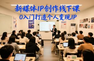 新媒体IP创作线下课,0入门打造个人变现IP-聊项目