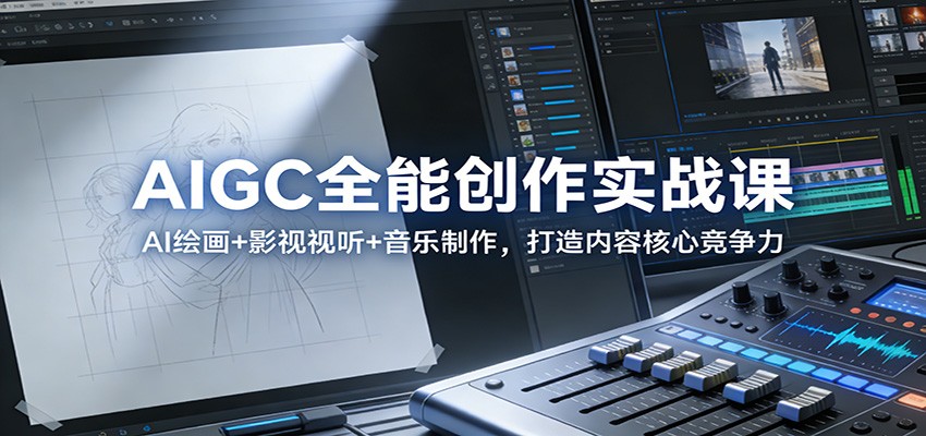 AIGC全能创作实战课：AI绘画+影视视听+音乐制作，打造内容核心竞争力-聊项目