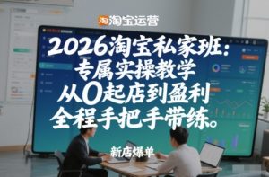 2026淘宝私家班:专属实操教学,从0起店到盈利,全程手把手带练-聊项目
