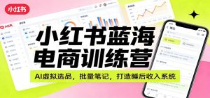 小红书蓝海电商训练营:AI虚拟选品,批量笔记,打造睡后收入系统-聊项目