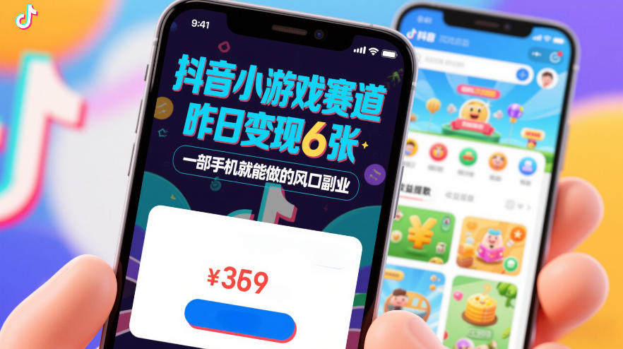 抖音小游戏赛道，昨日变现600+，零基础一部手机就能做的风口副业【揭秘】-聊项目