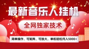 最新音乐人挂G,全网独家技术,简单操作,可矩阵,可放大,单机轻松月入5k+【揭秘】-聊项目