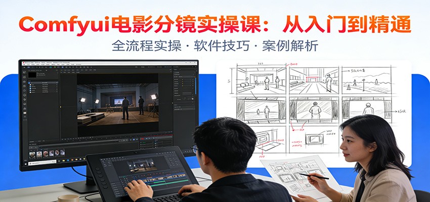 ComfyUI电影分镜实操课：分镜一致性，全流程AI视频制作，零基础也能做专业分镜-聊项目