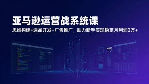 亚马逊运营实战系统课，思维构建+选品开发+广告推广，助力新手实现稳定月利润2万+(更新-聊项目