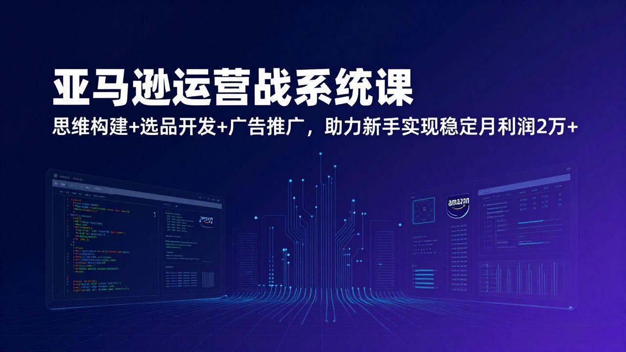 亚马逊运营实战系统课，思维构建+选品开发+广告推广，助力新手实现稳定月利润2万+(更新-聊项目