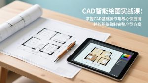 CAD智能绘图实战课：掌握CAD基础操作与核心快捷键，并能熟练绘制完整户型方案-聊项目