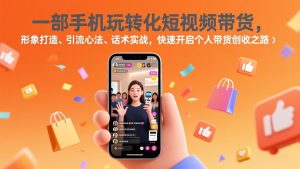 一部手机玩转化短视频带货,形象打造、引流心法、话术实战,快速开启个人带货创收之路-聊项目