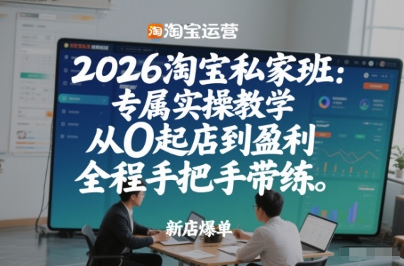 2026淘宝私家班：专属实操教学，从0起店到盈利，全程手把手带练(更新)-聊项目