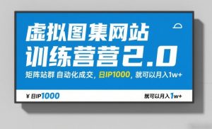 虚拟图集网站训练营2.0，矩阵站群自动化成交，日IP1000，就可以月入1w+-聊项目