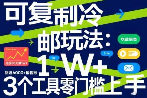 可复制冷邮件玩法:月投50刀賺1W+,新增6000+销售额,3个工具零门槛上手-聊项目