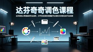 达芬奇调色从零基础到专业进阶,29节实战课系统覆盖节点调色与风格化技巧全流程-聊项目
