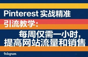 Pinterest实战精准引流教学:每周仅需一小时,提高网站流量和销售-聊项目