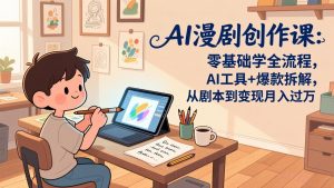 AI漫剧创作课：零基础学全流程，AI工具+爆款拆解，从剧本到变现月入过万-聊项目