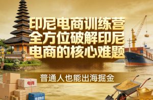 印尼电商训练营，全方位破解印尼电商的核心难题，普通人也能出海掘金-聊项目