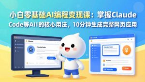 小白零基础AI编程变现课：掌握Claude Code等AI工具的核心用法，10分钟生成完整网页应用-聊项目