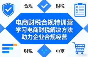 电商财税合规特训营，学习电商财税解决方法，助力企业合规经营-聊项目