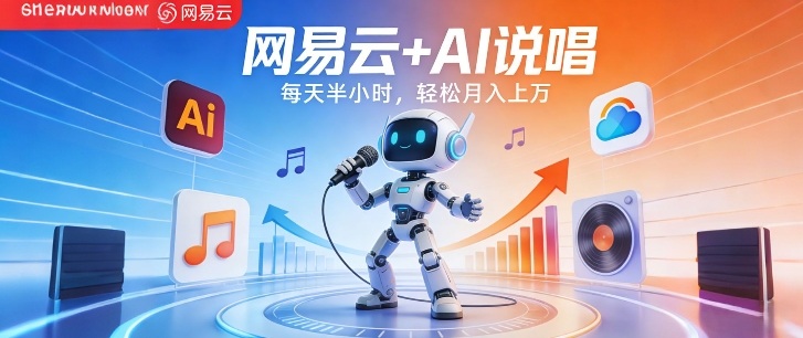 网易云+AI说唱，每天半小时，AI内容创作+流量变现，轻松月入1W-聊项目