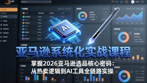 亚马逊系统化实战课-更新3月:2026最新选品方法论,从热卖原因分析到AI作图,提升选品成功率-聊项目