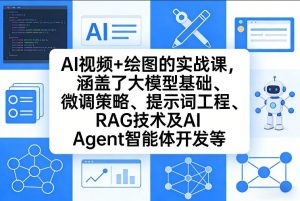 AI视频+绘图的实战课,涵盖了大模型基础、微调策略、提示词工程、RAG技术及AI Agent智能体开发等(更新)-聊项目