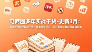 电商圈多年实战干货-更新3月：多位资深师兄实战干货，覆盖全域平台，中小卖家可复制的盈利指南-聊项目