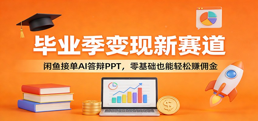 毕业季变现新赛道：闲鱼接单AI答辩PPT，零基础也能轻松赚佣金-聊项目