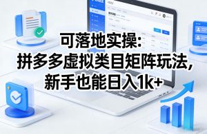 可落地实操:拼多多虚拟类目矩阵玩法,新手也能日入1k+【揭秘】-聊项目