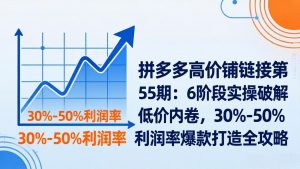拼多多高价铺链接第55期:6阶段实操破解低价内卷,30%-50%利润率爆款打造全攻略-聊项目